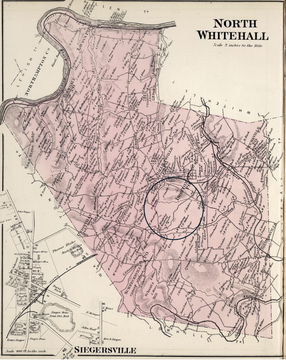 Historic map of North Whitehall Township, Lehigh County, Pennsylvania