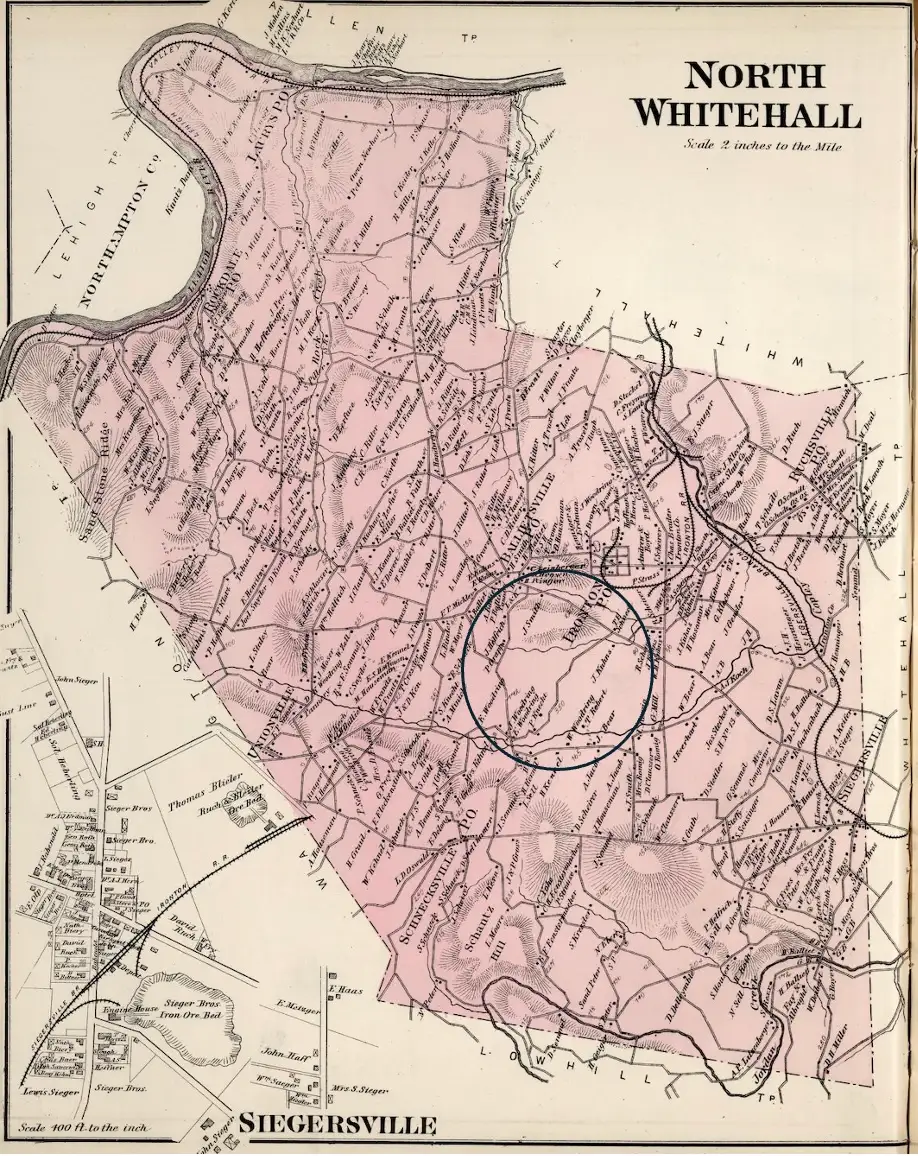 Historic map of North Whitehall Township, Lehigh County, Pennsylvania